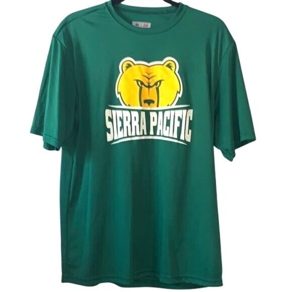 Sierra Pacific Green T-Shirt Adult M By A4 Polyester Graphic Bear Logo - Picture 1 of 6